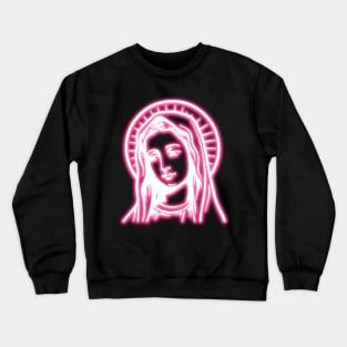 Pink Neon Virgin Mary Crewneck Sweatshirt